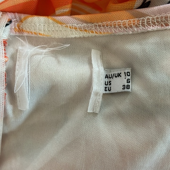 Princess Polly Viviana 70s Mod Swirly Print Cutout Halter Ruched Mini Dress - Picture 11 of 12